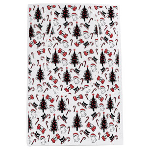 Creepy Skull Ghost and Vampire Cat Medium Gift Bag