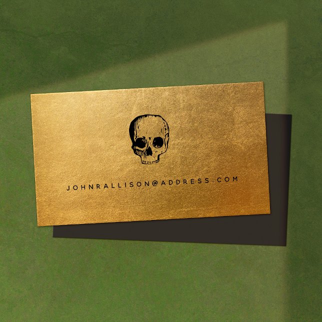 Creepy Skull Gold  Business Card (Creator Uploaded)