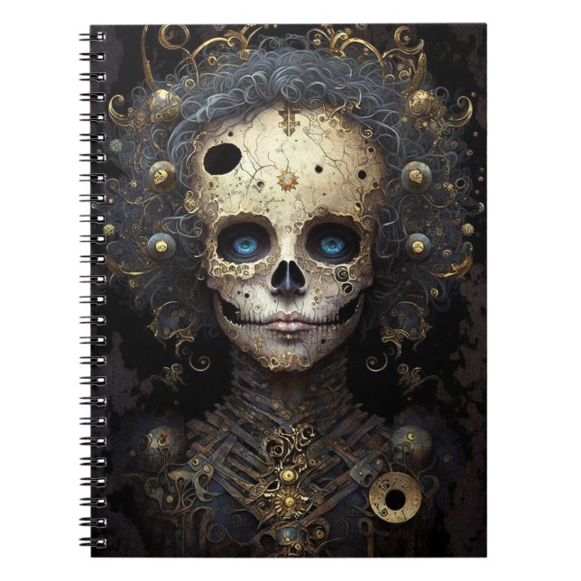 Creepy Skull Gothic Dark Fantasy Art Notebook (Front)