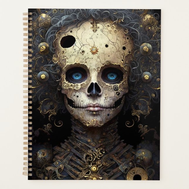 Creepy Skull Gothic Dark Fantasy Art Planner (Front)