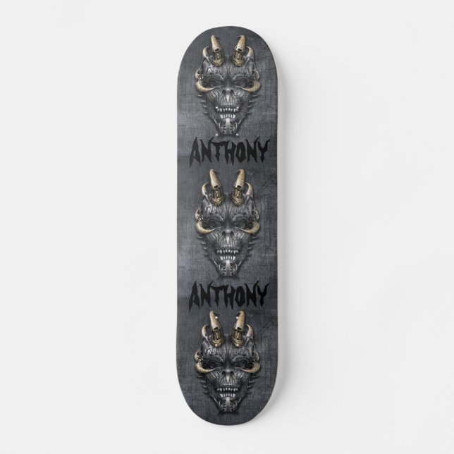 Creepy Skull Skateboard (Front)