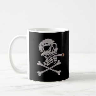 Creepy Skull Smoking Cigarette And Putting Spells Coffee Mug