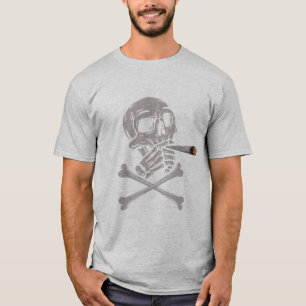 Creepy Skull Smoking Cigarette And Putting Spells T-Shirt