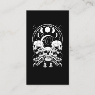 Creepy Skulls Crescent Gothic Moon Phases Snake Business Card