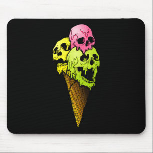 Creepy Skulls Icecream Horror Colourful Halloween Mouse Pad