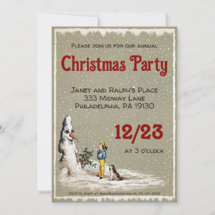 Creepy Snowman Christmas Party Customisable Invitation