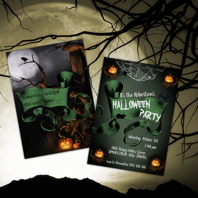 Creepy Something Wicked Halloween Invitation (Creator Uploaded)