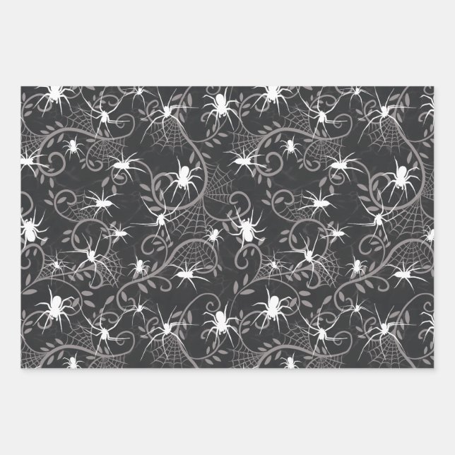 Creepy Spider Vines Wrapping Paper Sheet (Front)