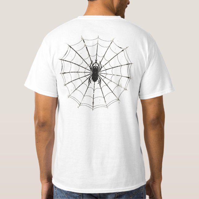 Creepy Spider Web Graphic Tee – Halloween Front &  (Back)