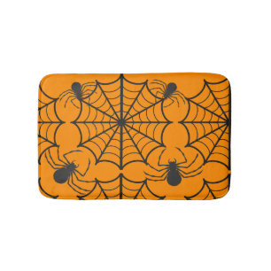Creepy Spider Web Halloween Bath Mat