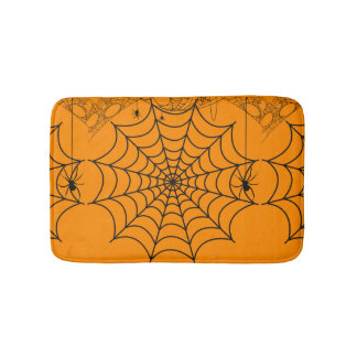Creepy Spider Web Halloween Bath Mat