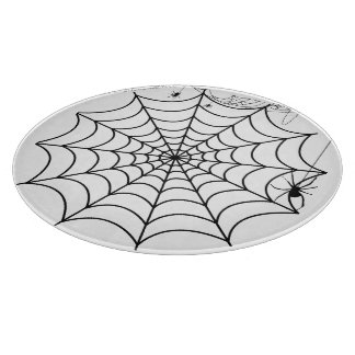 Creepy Spider Web Halloween Cutting Board