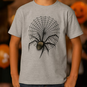 Creepy Spider Web Halloween Kids Short Sleeve T-Shirt
