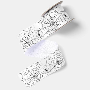 Creepy Spider Web Halloween Satin Ribbon