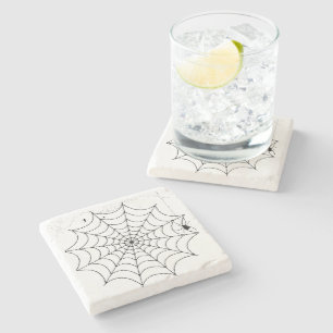 Creepy Spider Web Halloween Stone Coaster