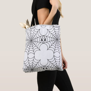 Creepy Spider Web Halloween Tote Bag