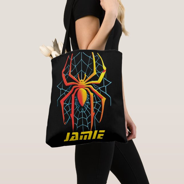 Creepy Spider Web Tote Bag (Close Up)