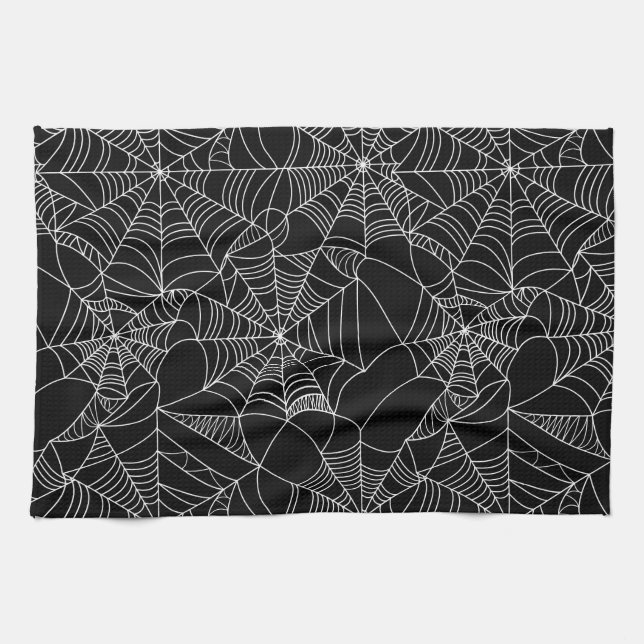 Creepy Spider Webs Tea Towel (Horizontal)