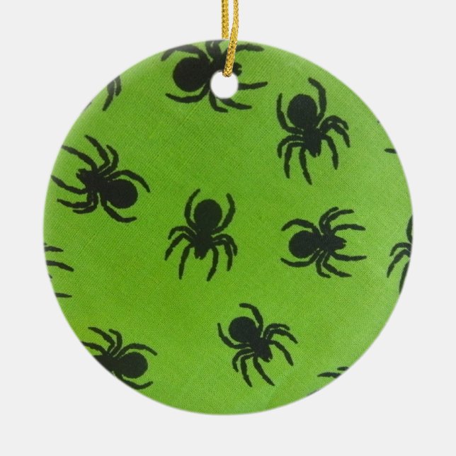 Creepy Spiders Ceramic Ornament (Front)