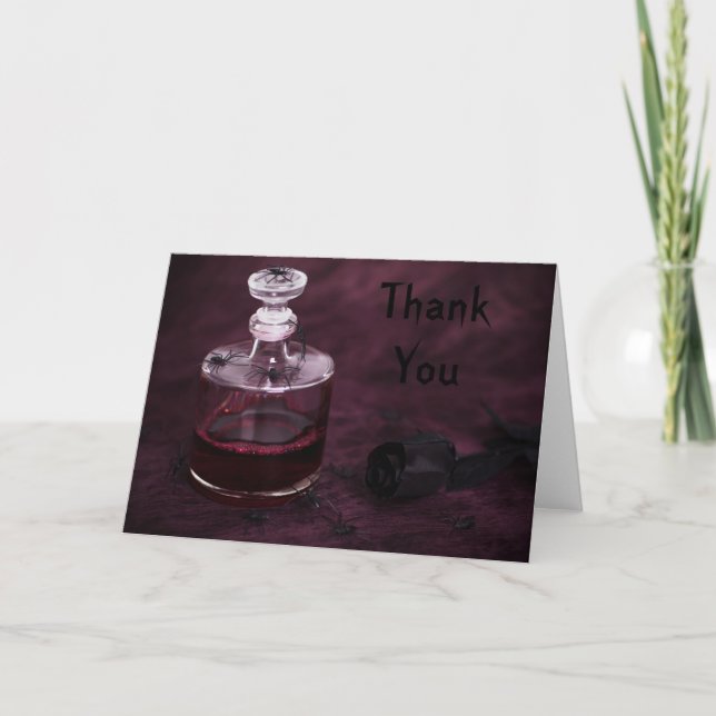 creepy spiders Thank You Note Card (Front)