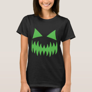 Creepy Spooky Fun Pumpkin Jack O Lantern Face T-Shirt