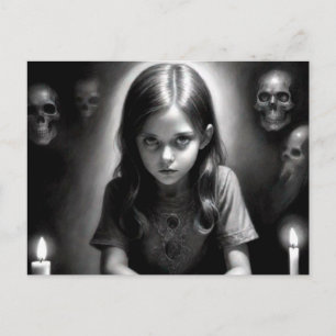 Creepy Spooky Girl Postcard