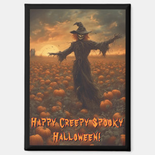 Creepy Spooky Halloween Scarecrow Magnet