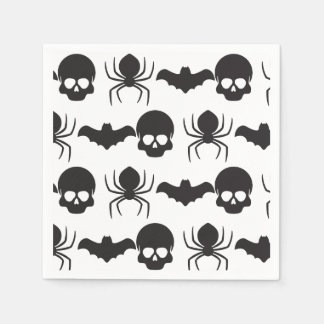 Creepy Spooky Halloween – Skull, Spider & Bat Napkin