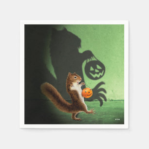 Creepy Squirrel Shadow Napkin