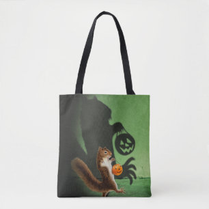 Creepy Squirrel Shadow Tote Bag
