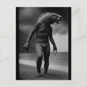 Creepy Strange Beast Monster Halloween Postcard