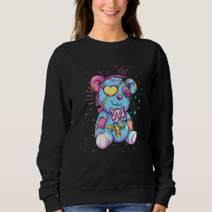 Creepy Teddy Bear Kowai Pagan Occult Scary Pastel Sweatshirt