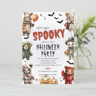 Creepy Teddy Bears Halloween Party Invite