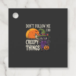 Creepy Things Halloween Cat Witch Design_1 Favour Tags