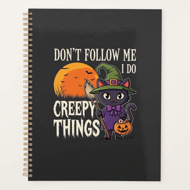 Creepy Things Halloween Cat Witch Design_1 Planner (Front)
