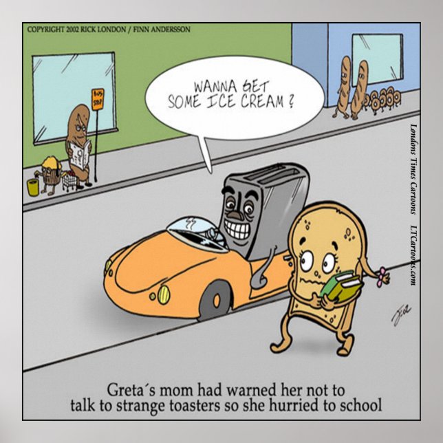 Creepy Toaster Funny Poster (Front)