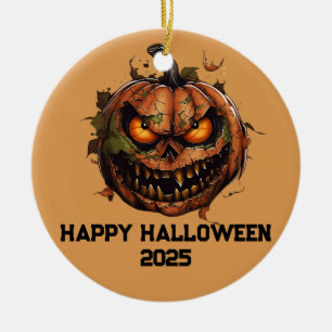Creepy Torn Pumpkin Ornament