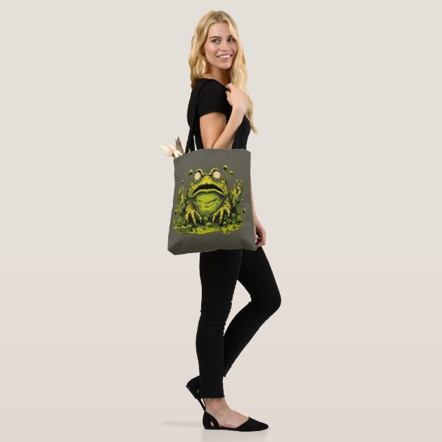 Creepy Toxic Mutant Frog Tote Bag (On Model)