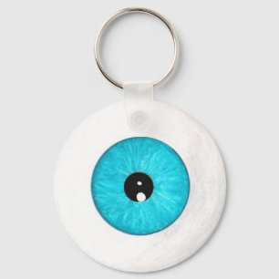 Creepy Turquoise Eyeball Keychain
