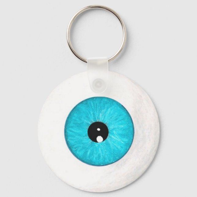 Creepy Turquoise Eyeball Keychain (Front)