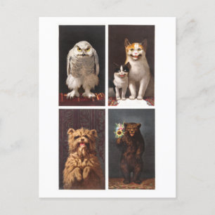 Creepy Victorian Animals Vintage Postcard