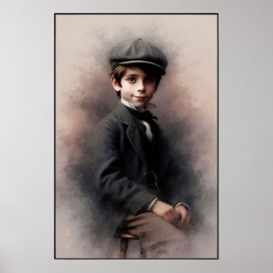 Creepy Victorian Era Boy Wall Poster