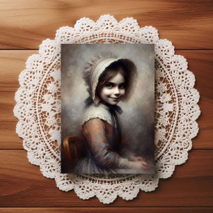 Creepy Victorian Era Girl Postcard