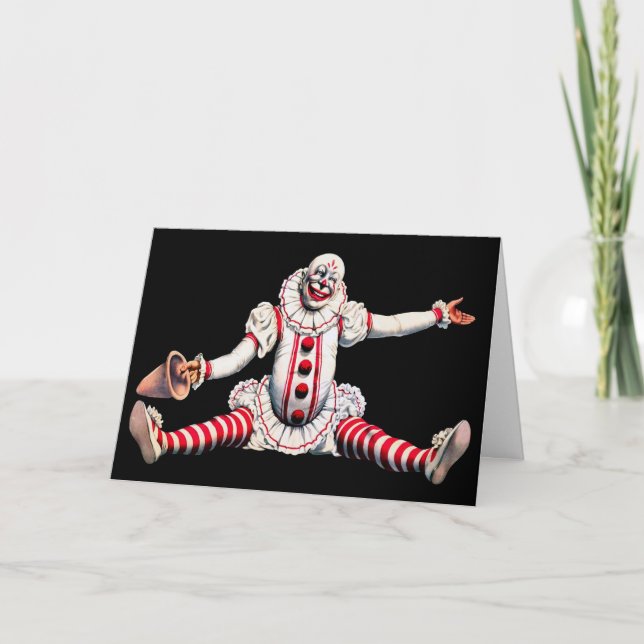 Creepy Vintage Clown Birthday Card (Front)