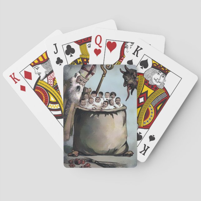 Creepy Vintage Krampus Playing Cards (Back)