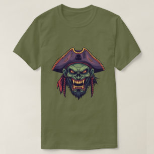 Creepy vintage pirate Skull Zombie T-Shirt