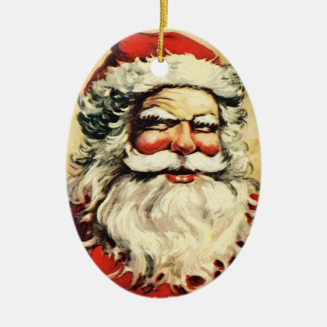 Creepy Vintage Santa Claus Ornament (Front)