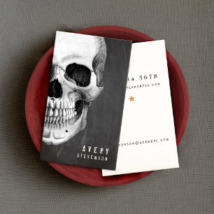 Creepy Vintage Skull Business Card