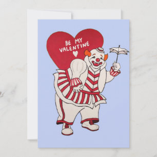 Creepy Vintage Valentine’s Day Clown Holiday Card