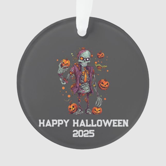 Creepy Walking Skeleton Ornament (Front)